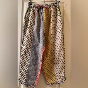 NWOT Sacred Threads Multicolor Patchwork Pants Size Small